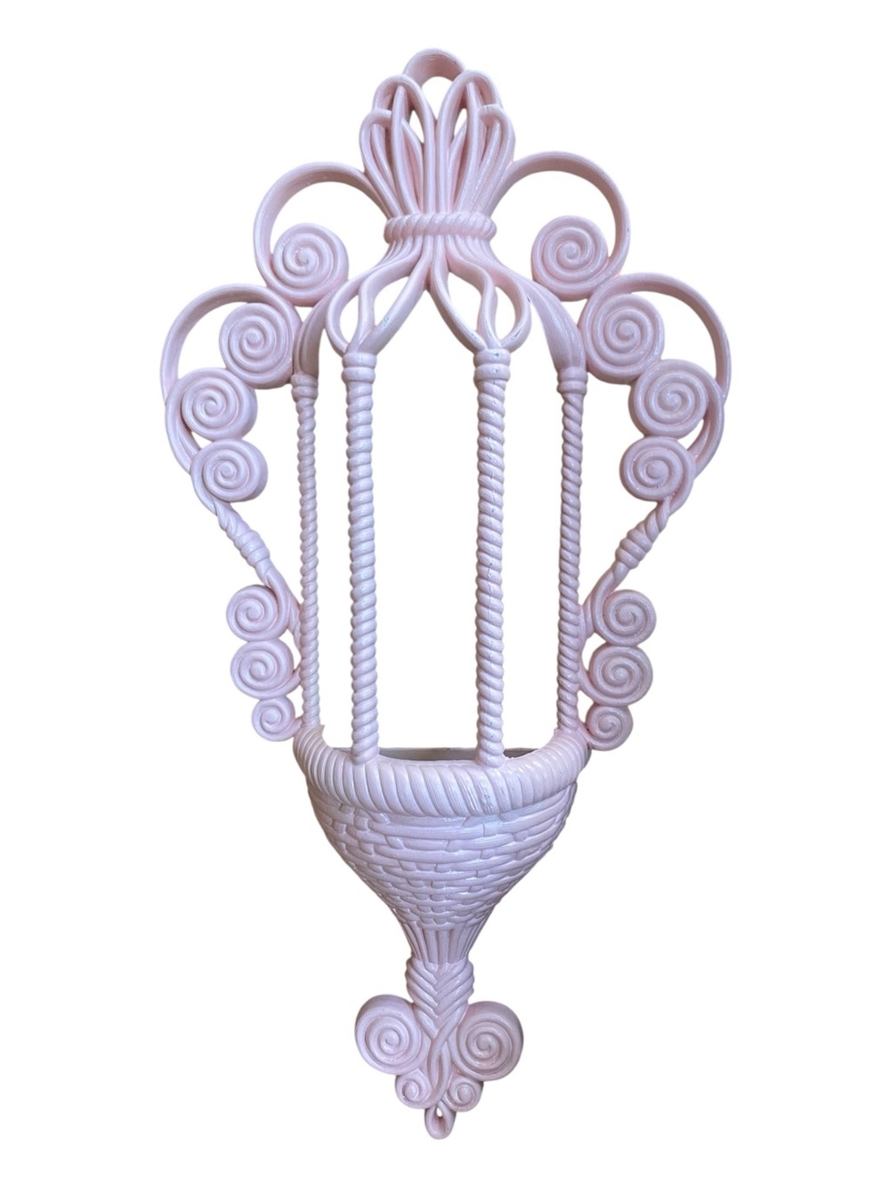 Burwood Vintage Birdcage Style Hanging Wall Planter Pink 1970s Retro